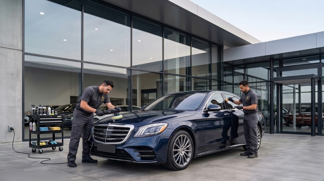 Minimal Fleet — detailing corporativo en instalación del cliente